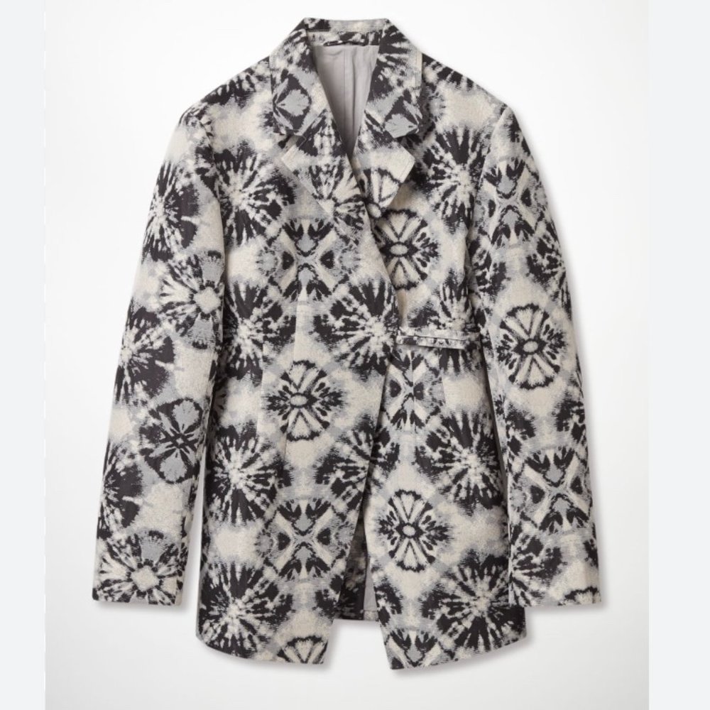 COS Tie Detail Jacquard Blazer